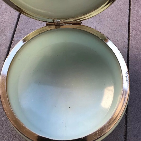 Vintage Genuine Alabaster Round Strawberries And Floral Hinged Lid Trinket Box - Picture 9 of 15